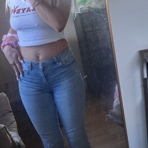 Zara Light Blue Flare Jeans